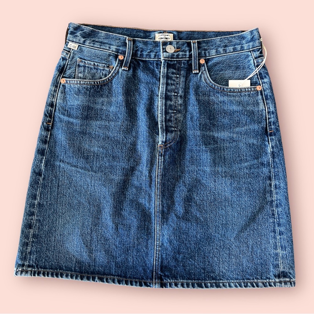 Citizens of Humanity Lorelle Classic Denim Skirt in Santa Rosa